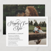 Eenvoudige scriptfoto | Ontvangst bruiloft uitnodi Kaart (Voorkant / Achterkant)