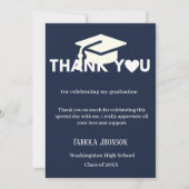 Eenvoudige scriptie marineblauwe afstudeer dank je kaart (Achterkant)