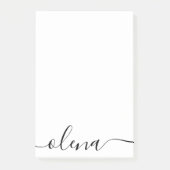 Eenvoudige scriptkalligrafie Aangepaste naam Post-it® Notes (Voorkant)