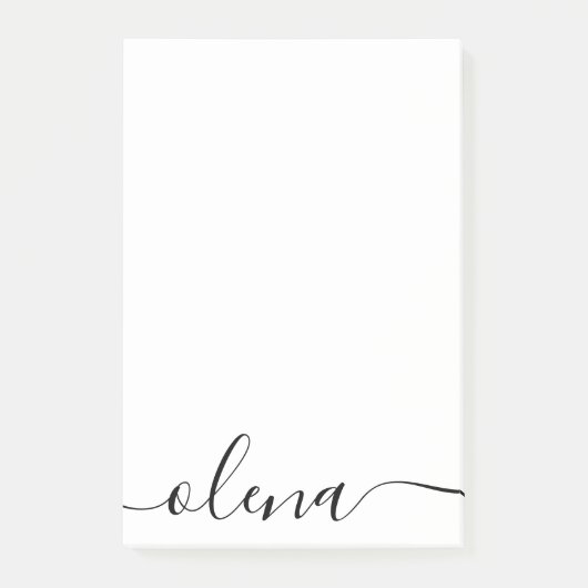 Eenvoudige scriptkalligrafie Aangepaste naam Post-it® Notes (Voorkant)