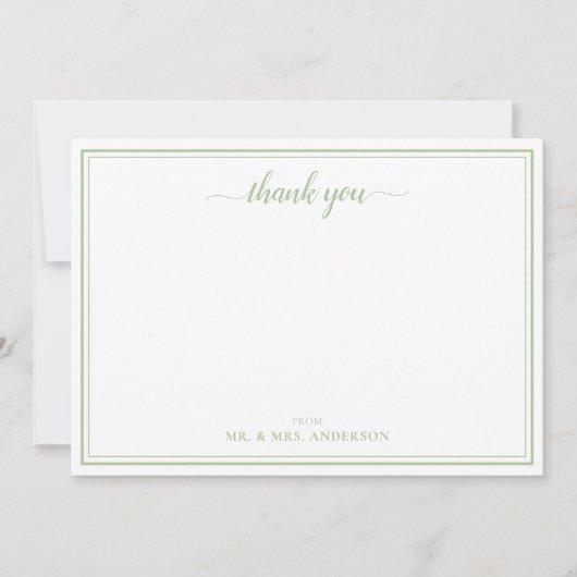 Eenvoudige scriptkalligrafie Weddenschap Bedankt Notitiekaartje (Voorkant)