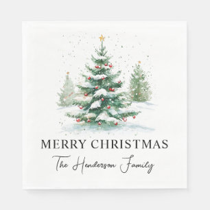 Eenvoudige scriptkerststructuur voor Waterverf Servet