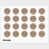 Eenvoudige scriptnaam bruin Kraft Paper Hartelijk Ronde Sticker (Vel)