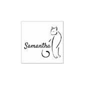 Eenvoudige scriptnaam Cat Rubberstempel (Afrduk)