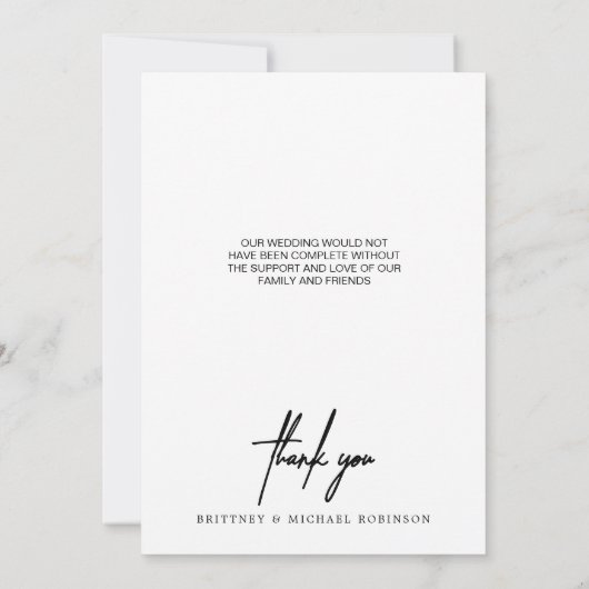 Eenvoudige scriptpagina Groene moderne foto Hartel Bedankkaart (Achterkant)