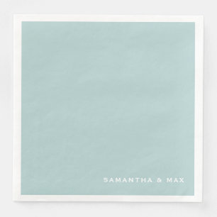 Eenvoudige Seafoam Couple Namen Diner Servet