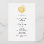 Eenvoudige Seashell en Waterverf Fishscale Folie Uitnodiging (Voorkant)