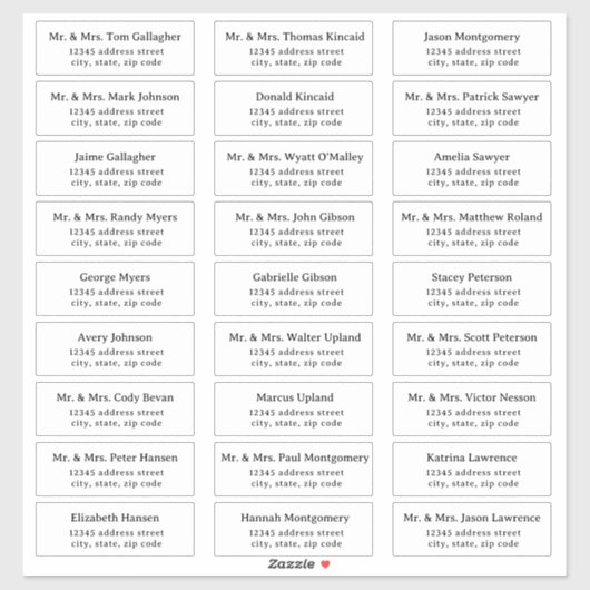 Eenvoudige seriële gastAdresetiketten Sticker (Vel)