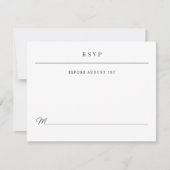 Eenvoudige serif moderne typografie bruiloft RSVP kaartje (Voorkant)