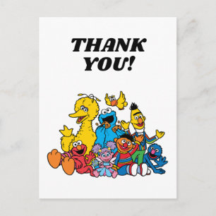 Eenvoudige Sesame Street-vrienden 1e verjaardag Briefkaart