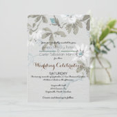 Eenvoudige Shabby Chic Floral bruiloft uitnodiging (Staand voorkant)