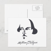 Eenvoudige Shakespeare met handtekening Briefkaart (Voorkant / Achterkant)