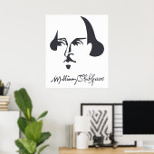 Eenvoudige Shakespeare met handtekening Poster (Thuiskantoor)
