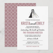 Eenvoudige Silhouetten bruiloft uitnodiging (Voorkant / Achterkant)