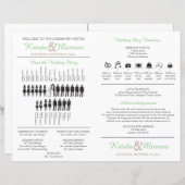 Eenvoudige Silhouettes Wedding Program Fan (Voorkant / Achterkant)