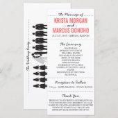 Eenvoudige Silhouettes Wedding Program Rack Kaart (Voorkant / Achterkant)