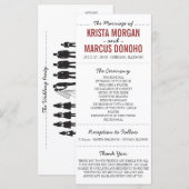 Eenvoudige Silhouettes Wedding Program Rack Kaart  (Voorkant / Achterkant)