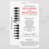 Eenvoudige Silhouettes Wedding Program Rack Kaart- Programma (Voorkant / Achterkant)
