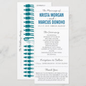 Eenvoudige Silhouettes Wedding Program Rack Kaart- Programma (Voorkant / Achterkant)