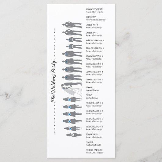 Eenvoudige Silhouettes Wedding Program Rack Kaart- Programma (Achterkant)