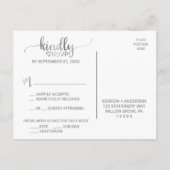 Eenvoudige Silver Foil Calligraphy Menu Keuze RSVP (Achterkant)