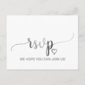 Eenvoudige Silver Foil Calligraphy Menu Keuze RSVP (Voorkant)