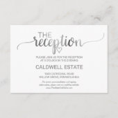 Eenvoudige Silver Foil Calligraphy Reception Kaart (Voorkant)