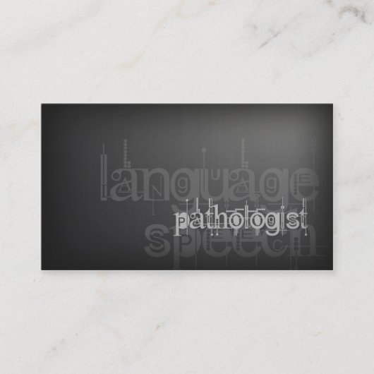 Eenvoudige Silver Speech Language Patholoog Card Visitekaartje (Voorkant)