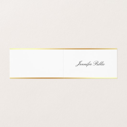Eenvoudige Sjabloon Modern Goud Elegant Handschrif Visitekaartjes (Buitenkant ongevouwen)