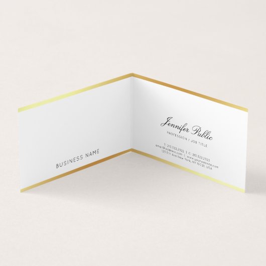 Eenvoudige Sjabloon Modern Goud Elegant Handschrif Visitekaartjes (Binnen)