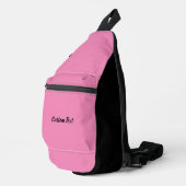 Eenvoudige Sjabloon roze en zwarte tekst Sling Bag (Rechterhoek)