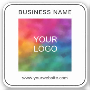 Eenvoudige Sjabloon Uw bedrijfsnaam Tekst Logo Hie Sticker