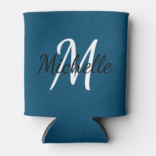 Eenvoudige Sjabloon van standaard blauw en wit mon Blikjeskoeler (Voorkant)