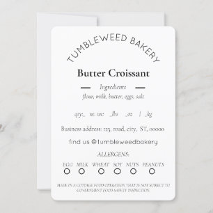 Eenvoudige Sjabloon voedseletiketten voor katoen Kaart