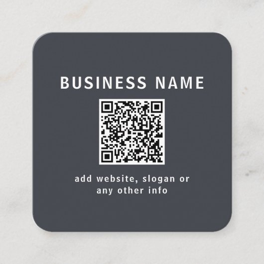 Eenvoudige Sjabloon voor uw QR-code | Donker grijs (Voorkant)