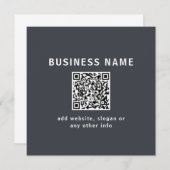 Eenvoudige Sjabloon voor uw QR-code | Donker grijs (Voorkant / Achterkant)