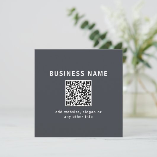 Eenvoudige Sjabloon voor uw QR-code | Donker grijs (Staand voorkant)