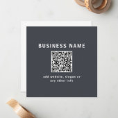Eenvoudige Sjabloon voor uw QR-code | Donker grijs (Voorkant / Achterkant in situ)