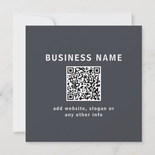 Eenvoudige Sjabloon voor uw QR-code | Donker grijs (Voorkant)