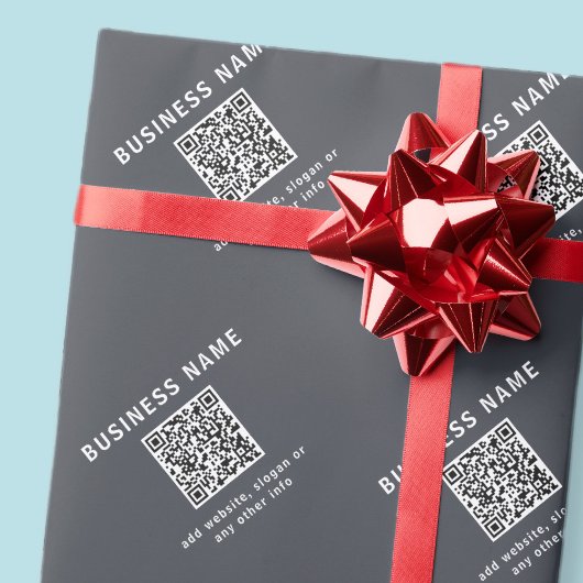 Eenvoudige Sjabloon voor uw QR-code | Donker grijs Cadeaupapier