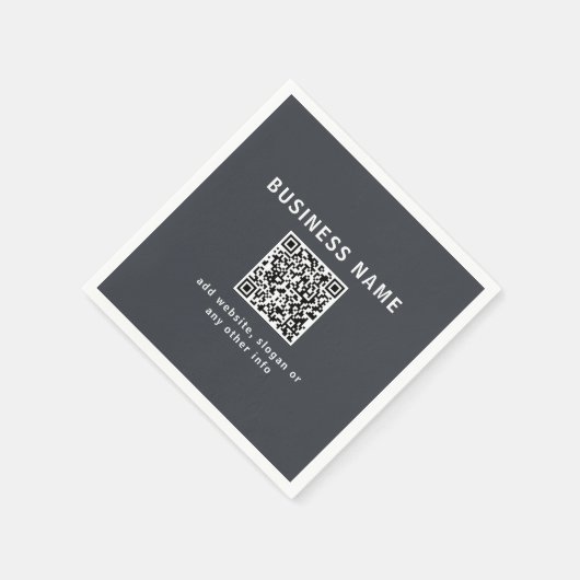 Eenvoudige Sjabloon voor uw QR-code | Donker grijs Servet (Hoek)