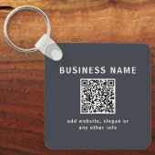 Eenvoudige Sjabloon voor uw QR-code | Donker grijs Sleutelhanger (Voorkant)