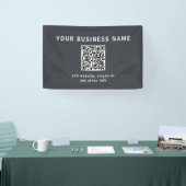 Eenvoudige Sjabloon voor uw QR-code | Donker grijs Spandoek (Beurs)