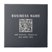 Eenvoudige Sjabloon voor uw QR-code | Donker grijs Tegeltje (Voorkant)