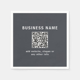 Eenvoudige sjabloon voor uw QR-code Donkergrijs Servet