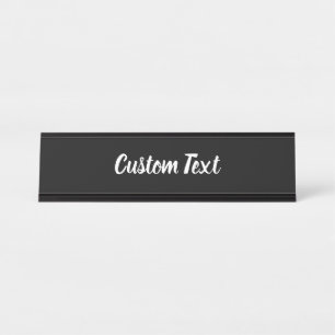 Eenvoudige Sjabloon zwart-wittekst Bureau Naambordje