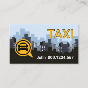 Eenvoudige Skyline Taxi Ride in Downtown City Visitekaartje