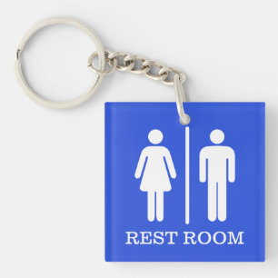 Eenvoudige sleutels voor toiletten voor de horeca sleutelhanger