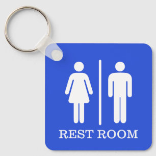 Eenvoudige sleutels voor toiletten voor de horeca sleutelhanger