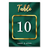 Eenvoudige smaragdgroene en gouden schrift bruilof kaart (Voorkant)